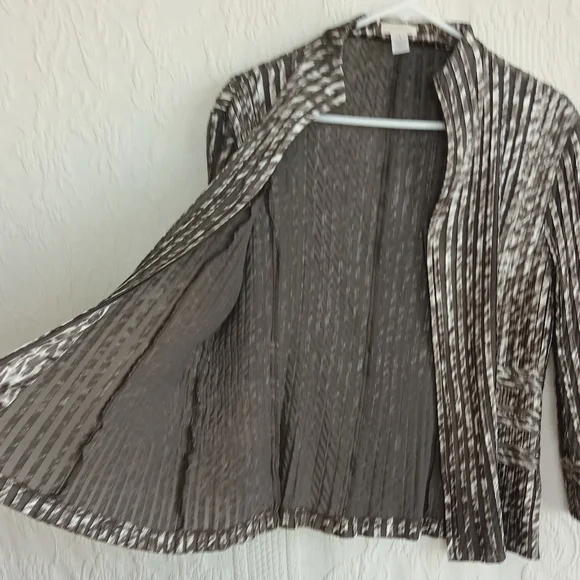 Chico's Julianne Jacket Zip Up Stretchy Boho Lightweight Sexy Shiny Mesh Animal - Picture 10 of 12